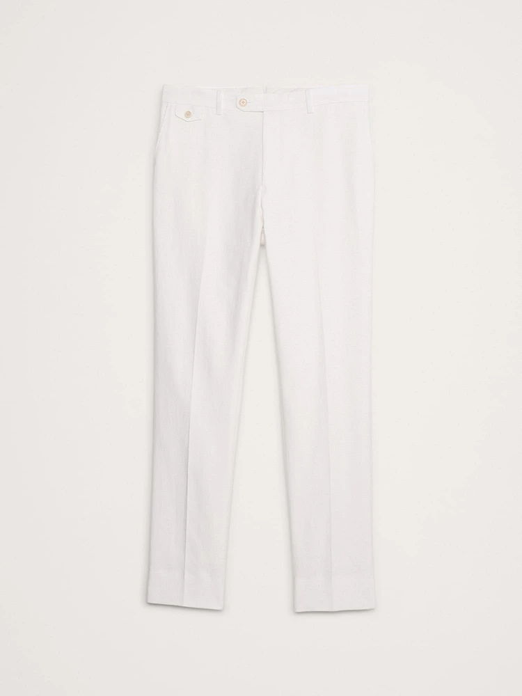 Slim Italian Cotton-Linen Dress Pant