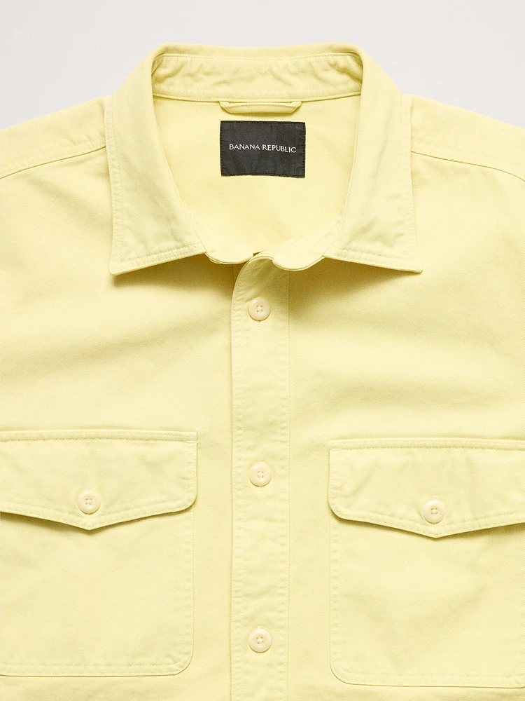 Standard-Fit Cotton Twill Shirt Jacket