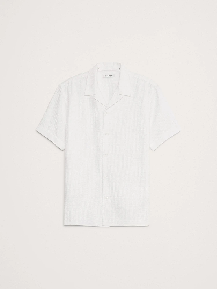 Standard-Fit Cotton Waffle-Weave Resort Shirt