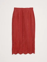 TENCEL™-Linen Eyelet Long Midi Skirt