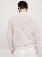 Cotton-Linen Blend Crew-Neck Sweater
