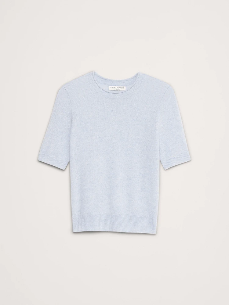 Lightweight Cashmere Short-Sleeve Sweater