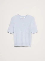 Lightweight Cashmere Short-Sleeve Sweater