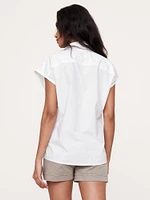 Oversized Cotton Poplin Asymmetrical Tunic