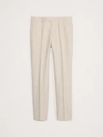 Herringbone Cotton-Linen Slim Suit Pant