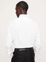 Slim-Fit Cotton Poplin Tuxedo Shirt with Spread Collar