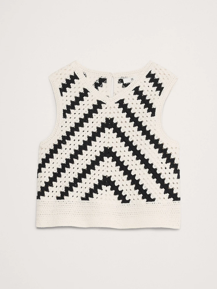 Embroidered Cotton Crochet Top