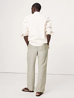 Relaxed Linen-Cotton Pull-On Beach Pant
