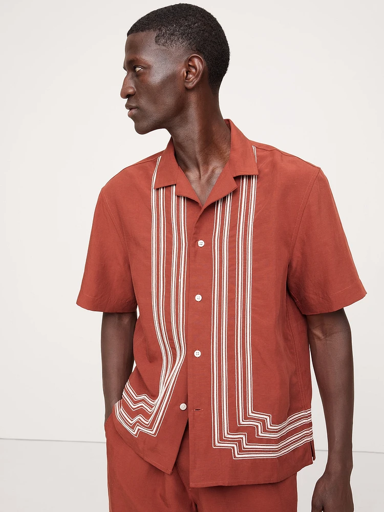 Embroidered TENCEL™-Linen Resort Shirt