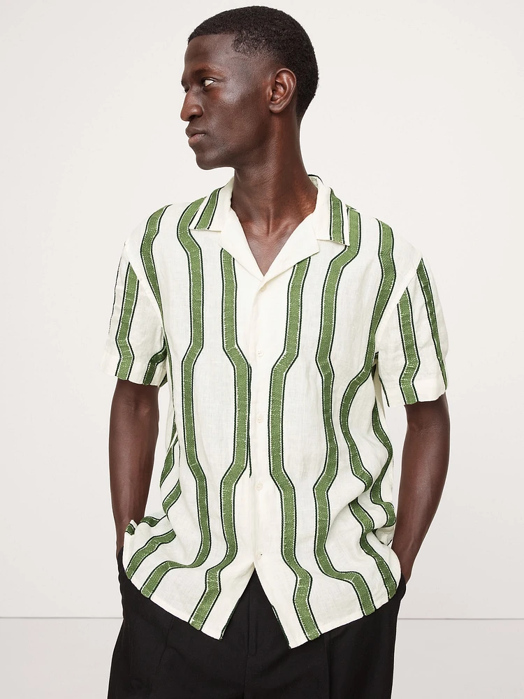 Standard-Fit Embroidered Resort Shirt