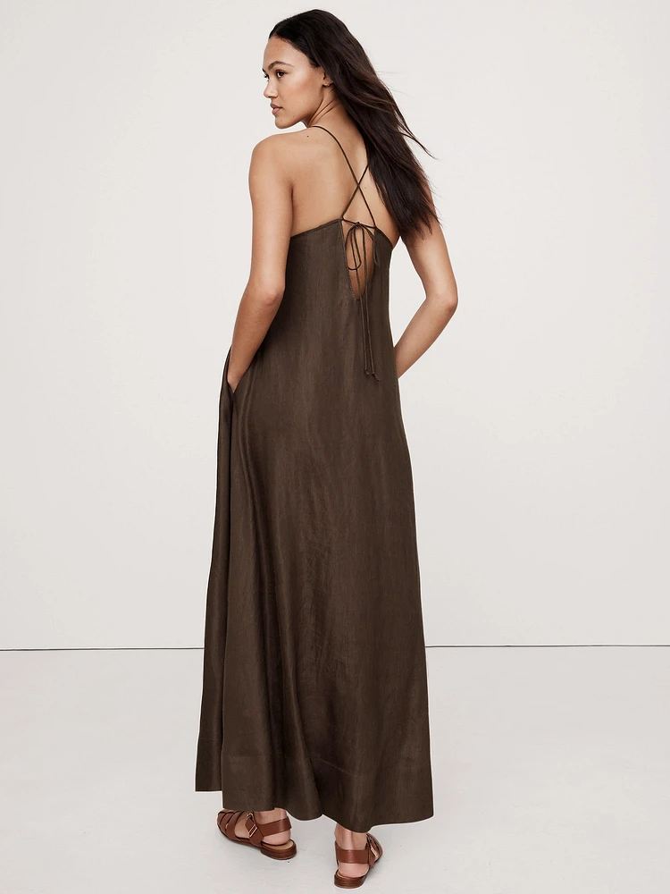 Viscose-Linen Maxi Dress