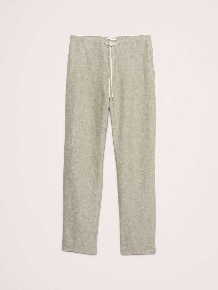Relaxed Linen-Cotton Pull-On Beach Pant