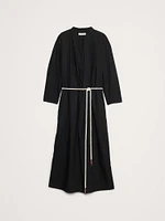 Cotton Poplin Split-Neck Shirt Dress