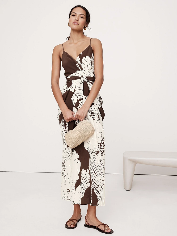 Matte Silk Wrap Dress