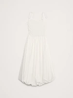 Mixed Media Bubble-Hem Maxi Dress