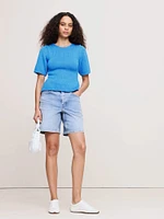 Cotton Open-Back Sweater Top