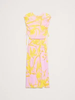 Stretch-Crepe Open-Back Midi Dress