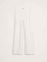 High-Rise Wide-Leg Linen Pull-On Pant