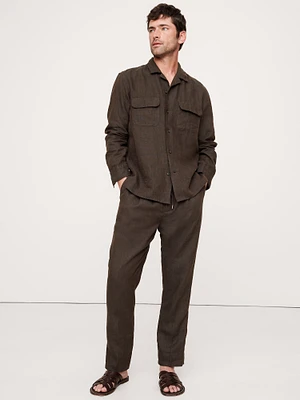Straight Linen Pull-On Pant