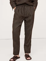 Straight Linen Pull-On Pant