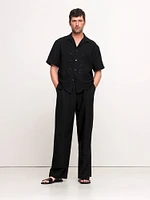 Standard-Fit Embroidered Tencel™-Linen Resort Shirt