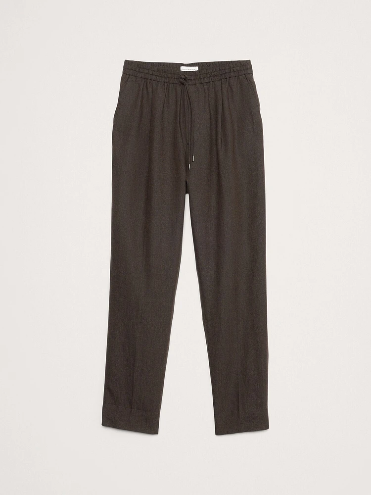 Straight Linen Pull-On Pant
