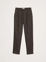 Straight Linen Pull-On Pant