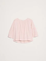 Oversized Cotton Poplin Shirred Top