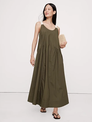 Cotton Poplin Swing Maxi Dress