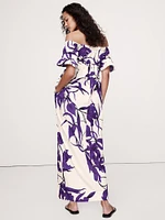 Cotton Poplin Off-The-Shoulder Maxi Dress