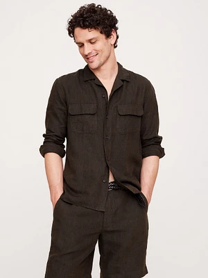 Standard-Fit Linen Resort Shirt