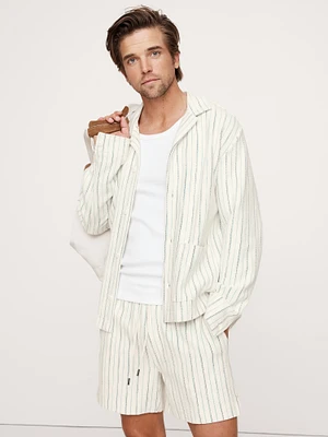 Jacquard Stripe Long-Sleeve Resort Shirt