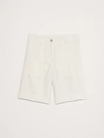 High-Rise Linen Bermuda Short