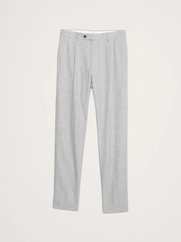 Herringbone Linen-Cotton Suit Pant