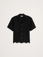Standard-Fit Embroidered Tencel™-Linen Resort Shirt