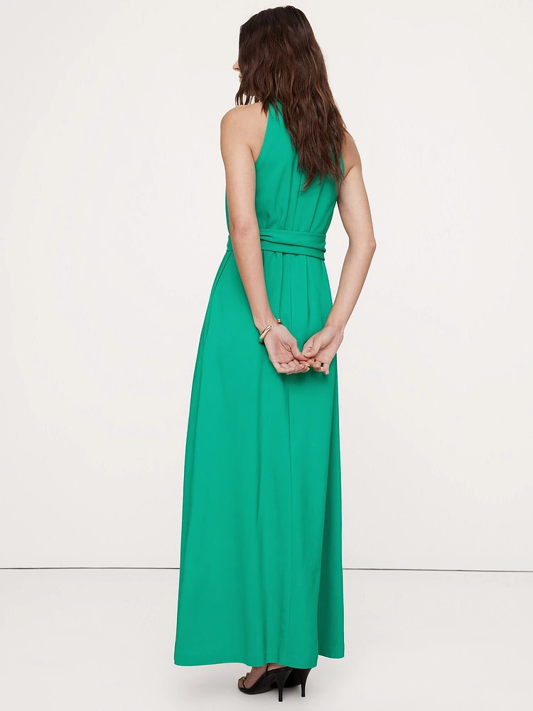 Stretch-Crepe Maxi Dress