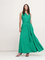 Stretch-Crepe Maxi Dress