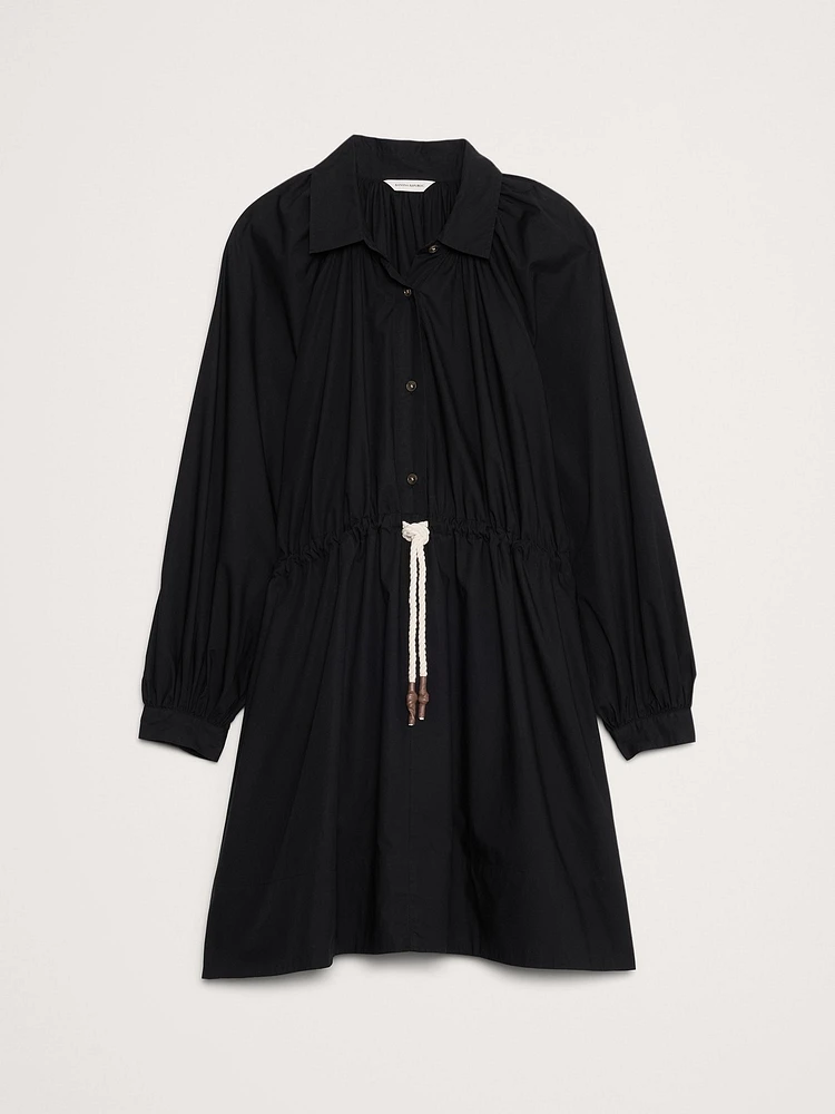 Cotton Poplin Mini Shirtdress