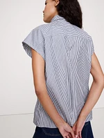Oversized Cotton Poplin Asymmetrical Tunic
