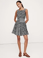 Cotton Poplin Mini Dress with Belt Bag