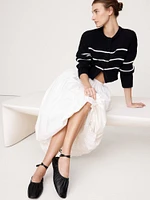 RUCHED LEATHER BALLET FLAT