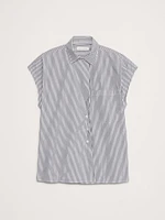 Oversized Cotton Poplin Asymmetrical Tunic