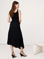 Crepe Twist-Shoulder Dress