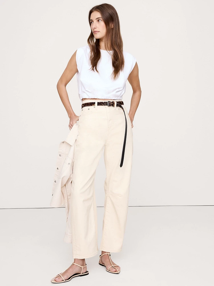 High-Rise Relaxed Barrel Ankle Jean