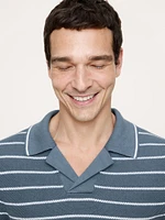 Texture Stripe Cotton Polo