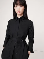 Cotton Poplin Belted Tunic Shirt
