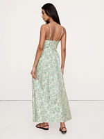 Linen Corset Long Midi Dress