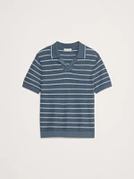 Texture Stripe Cotton Polo