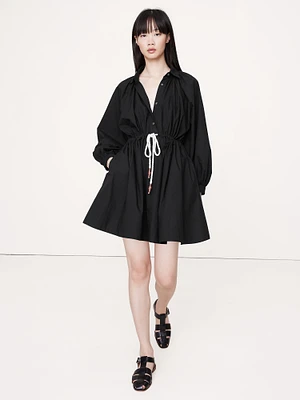 Cotton Poplin Mini Shirtdress