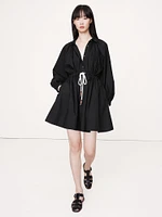 Cotton Poplin Mini Shirtdress